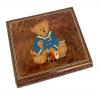 Italian Inlay Teddy Bear with Train Music Box