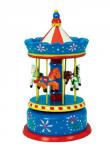 Blue and Red 11.5" Wooden Carousel 