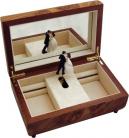 Music Box Couple dances inside of Elm Box with Fine marquetry