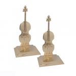 Brass Cello Bookends 