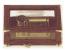 Mahogany Campaign Style with brass corners and glass music box 36 note