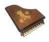 Top view of Italian Marquetry on burl elm or Walnut Piano Music Box 