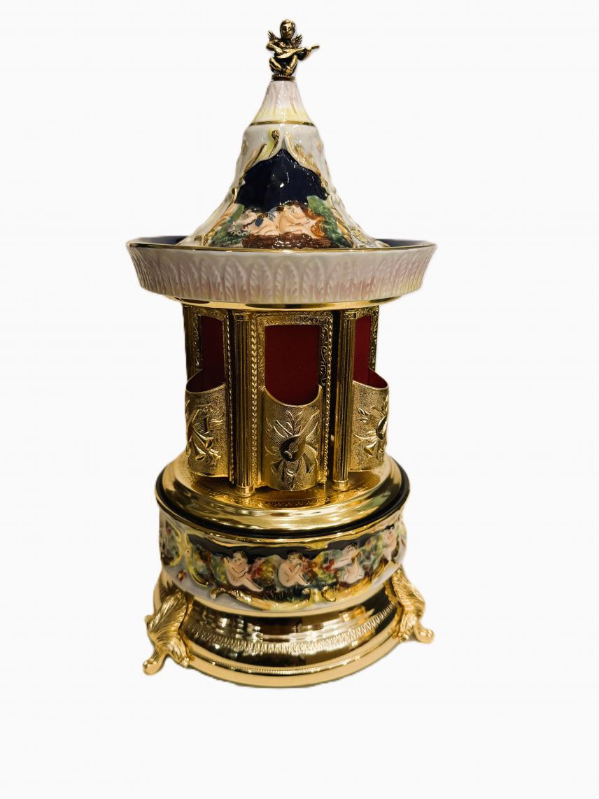 Capodimonte Carousel Mosque Cobalt Blue Background 2
