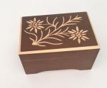 Carved Edelweiss two flowers Music Box