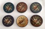 Italian inlay of violin and music - set of 6 coasters