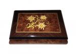 Edelweiss Inlay Music Box, Elm with Walnut Border