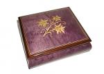 Edelweiss Inlay on Plum Finished Music Box