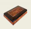 rectangular musical box in elm with filetto and walnut borders 