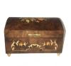 Italian Floral Inlay on Domed Lid of Music Box Trunk