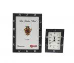 Frame and Clock Set Black with white notes