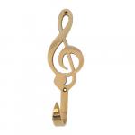 Wall Hook G Clef in Brass