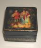 Russian Enamel small square box with musical story