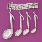 Eighth Note Pewter measuring set with rack