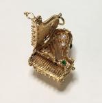 Charms Piano Pendant 14K ornate with precious Jewels 1