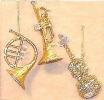 Ornaments Glitter Musical Trio Gold