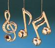 Ornaments - Gold Metal Note Bell Set of 3