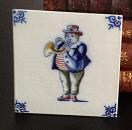 Delft Blue Tile - French Horn Player
