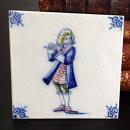 Delft Blue Tile - Flautist