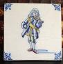 Delft Blue Violinst Art Tile