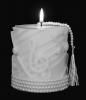 Pearl Trimmed White on White Candle
