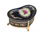 Heart Shaped Enamel Ring Box with Floral Medalian Design