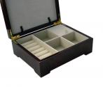 High Gloss Walnut Finish Jewelry Box with Photo Insert