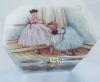 Image of Two Ballerinas Preparing to Dance on Lid of Musical Box 