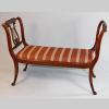 Lyre Bench with Burgandy and Gold Stripes