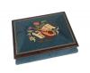 Instrumental Inlay with flowers on Blue Colored music Box 