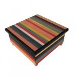 Multi-Colored Italian Inaly Striped Music Box