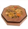 Italian Floral Inlay on lovely Pink Octagonal Music Box 