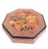 Italian Floral Inlay on Octagonal Pink Musical Box