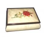 Red Rose on Glossy White Musical Box