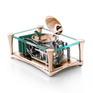 Reuge Limited Edition Green Canary with Rose Gold Lid and Pillars