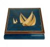 Sail boats Italian inlay on a Blue Music Box