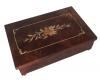 Straight lined Floral Inlay on Elm Music Box