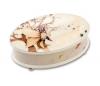 Soft and lovely fairy imagery on white oval musical box  by reuge 3.72 note