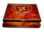 Two Hearts as One with Flower Inlay on Musical Box 