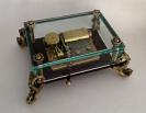 Vintage crystal music box with dauphin feet plays "Unforgettable" 