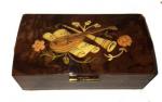 vintage Italian mandolin inlay on walnut music box