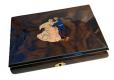 Royal Waltzing Couple Italian Inlay on Walnut Musical Box