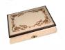 White finished musical box with gold baroque border