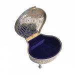 Interior view of Silver Seashell Music Box by Zimbalist