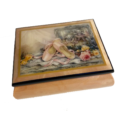 Pink Music Box featuring Ballet Slippers on Lid