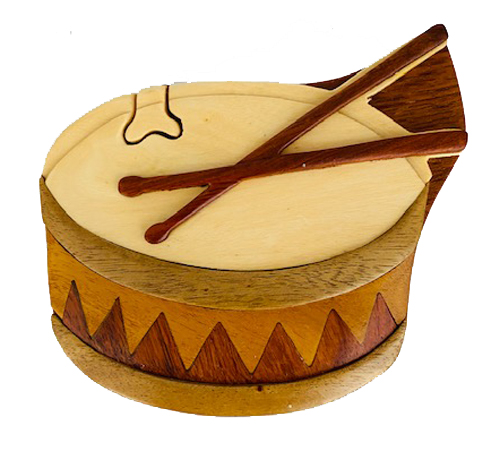top view of drum puzzle box