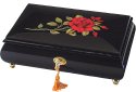 Red Rose on Black Lacquer 8 inch (1.18)