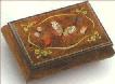 Butterfly and Ribbon Inlay bedeck the lid of beautiful Elm Music Box
