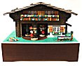 Swiss Chalet Music Box with Three Dancing (Waltzing) Couples