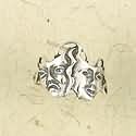Sterling Silver Charm or Pendant Drama Faces