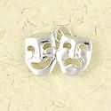 Sterling Silver Charm or Pendant Drama Masks